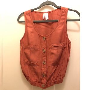 Rusty Orange/Salmon Cargo Style Top
